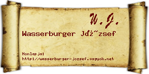 Wasserburger József névjegykártya